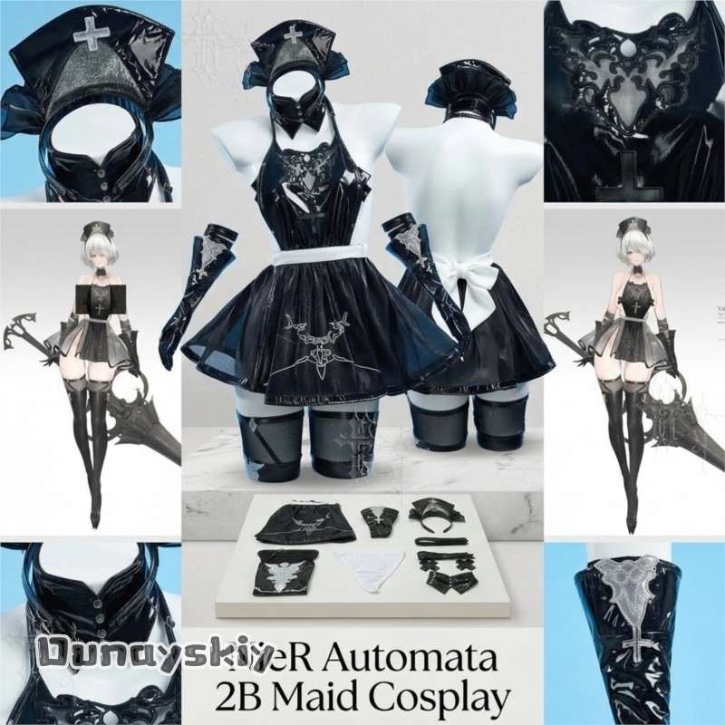 825NieRAuomta 2B Косплей-костю – обзор и цена Anime Cosplay Photoshoot
